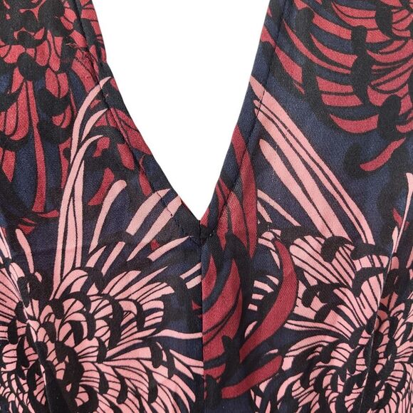 A.L.C. Size 4 RTR Bailey 100% Silk Midi Dress V-Neck Front Slit Floral Print - Picture 9 of 15